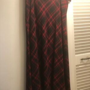 Vintage wool blend Charter Club Red and Black Plaid Maxi Skirt
